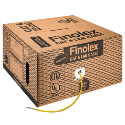 Finolex CAT-6 LITE LAN Cable (Yellow) | 305 Mtrs Bundle - Buildenza