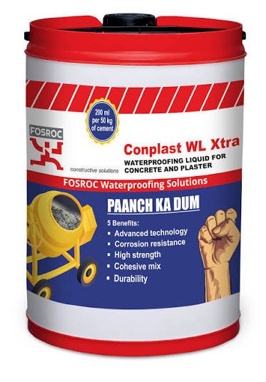 Fosroc Conplast WL Xtra | Waterproofing Liquid for Concrete and Plaster - Buildenza