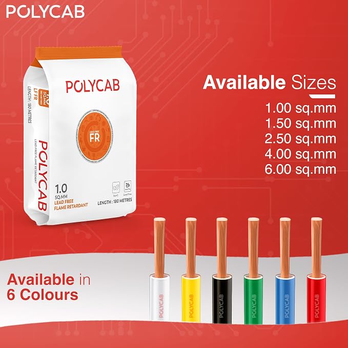 Polycab FR-LF Wires 180 Mtrs - Buildenza